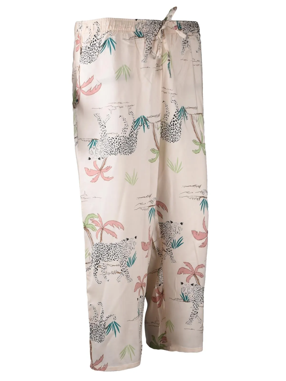 Ladies Printed Wide Leg Capri Trouser