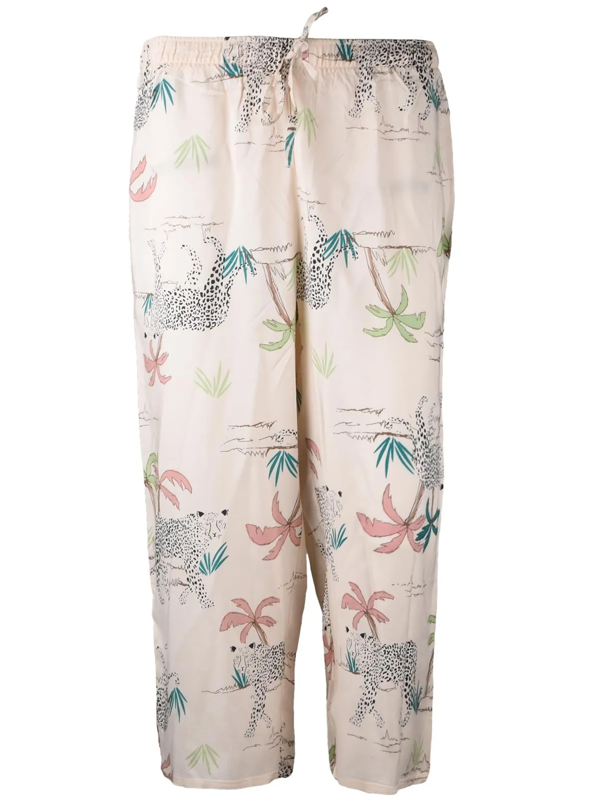 Ladies Printed Wide Leg Capri Trouser