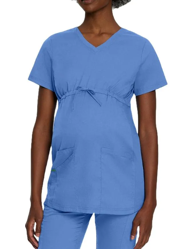 Landau Proflex Women's Maternity V-Neck Tunic Solid Scrub Top