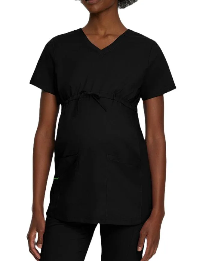 Landau Proflex Women's Maternity V-Neck Tunic Solid Scrub Top