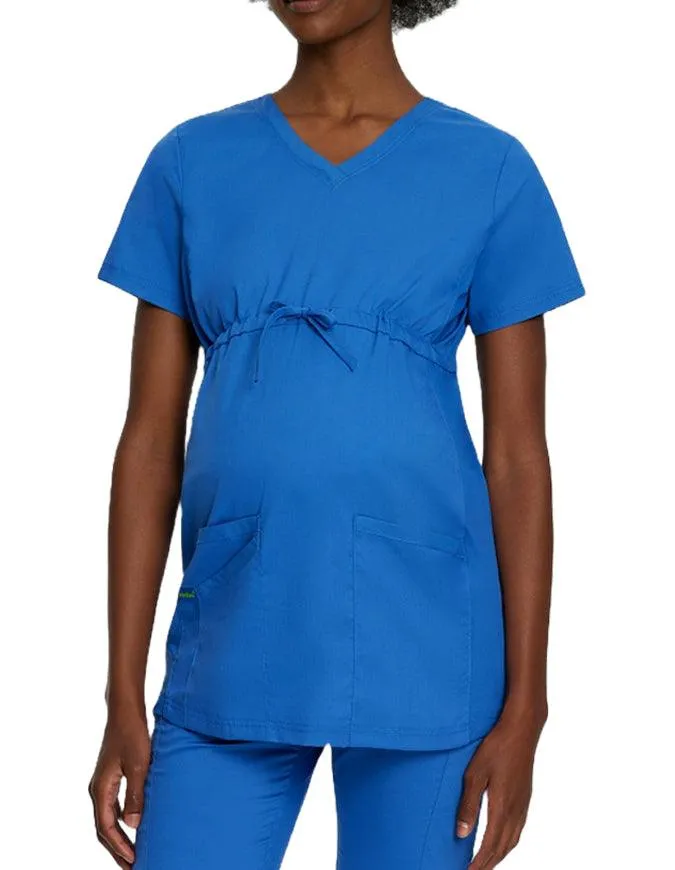 Landau Proflex Women's Maternity V-Neck Tunic Solid Scrub Top