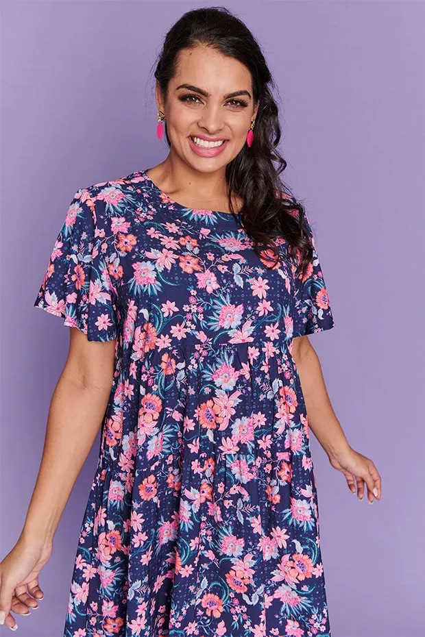 Lisbon Adorned Floral Dress