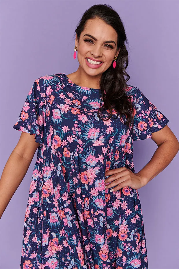 Lisbon Adorned Floral Dress