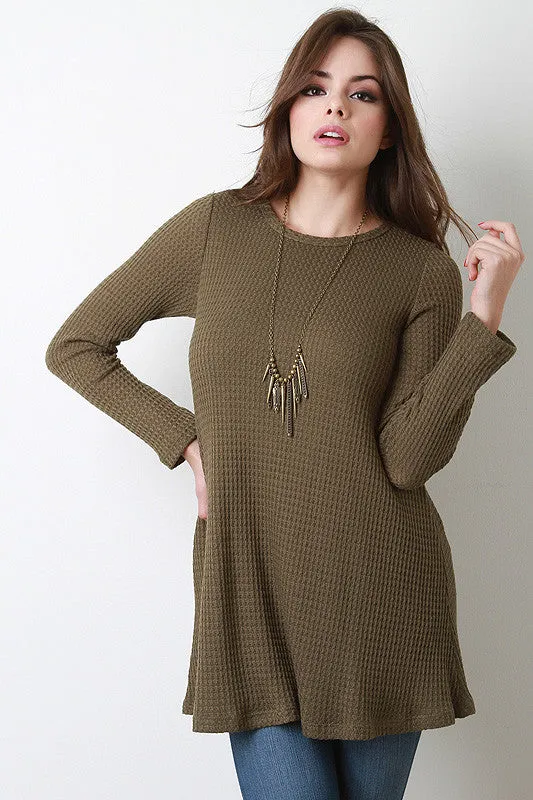 Long Sleeve Rib Effect Thermal Top