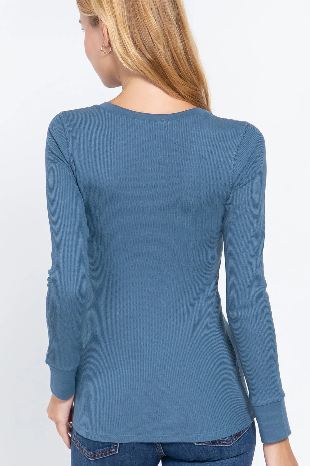 Long Slv V-neck Thermal Top - 16 colors