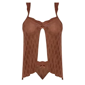 Magic Silk Caramel Kiss Babydoll & Thong Set Caramel