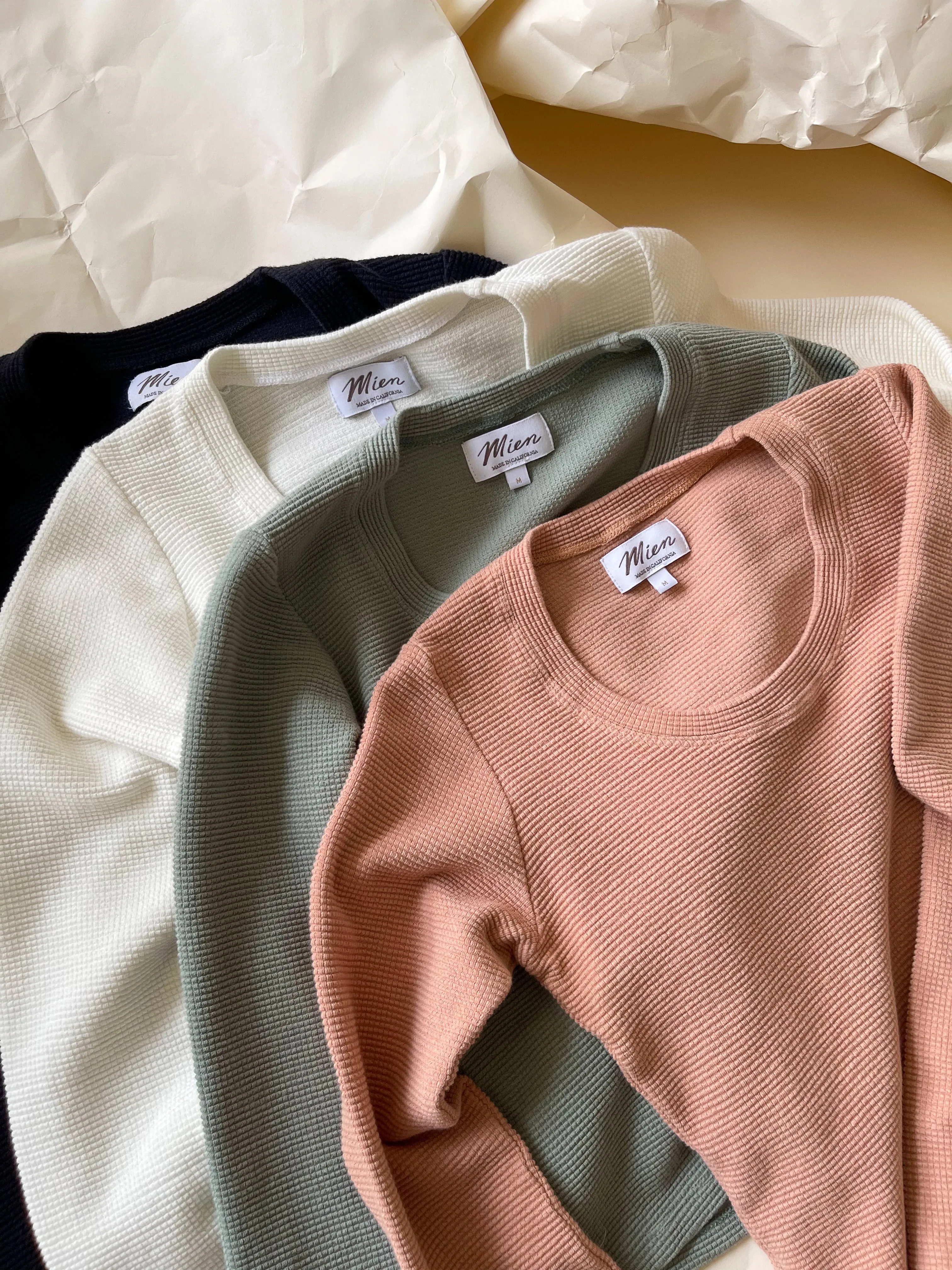 Marshmallow Thermal™️ Long Sleeve Waffle Top - Cream White