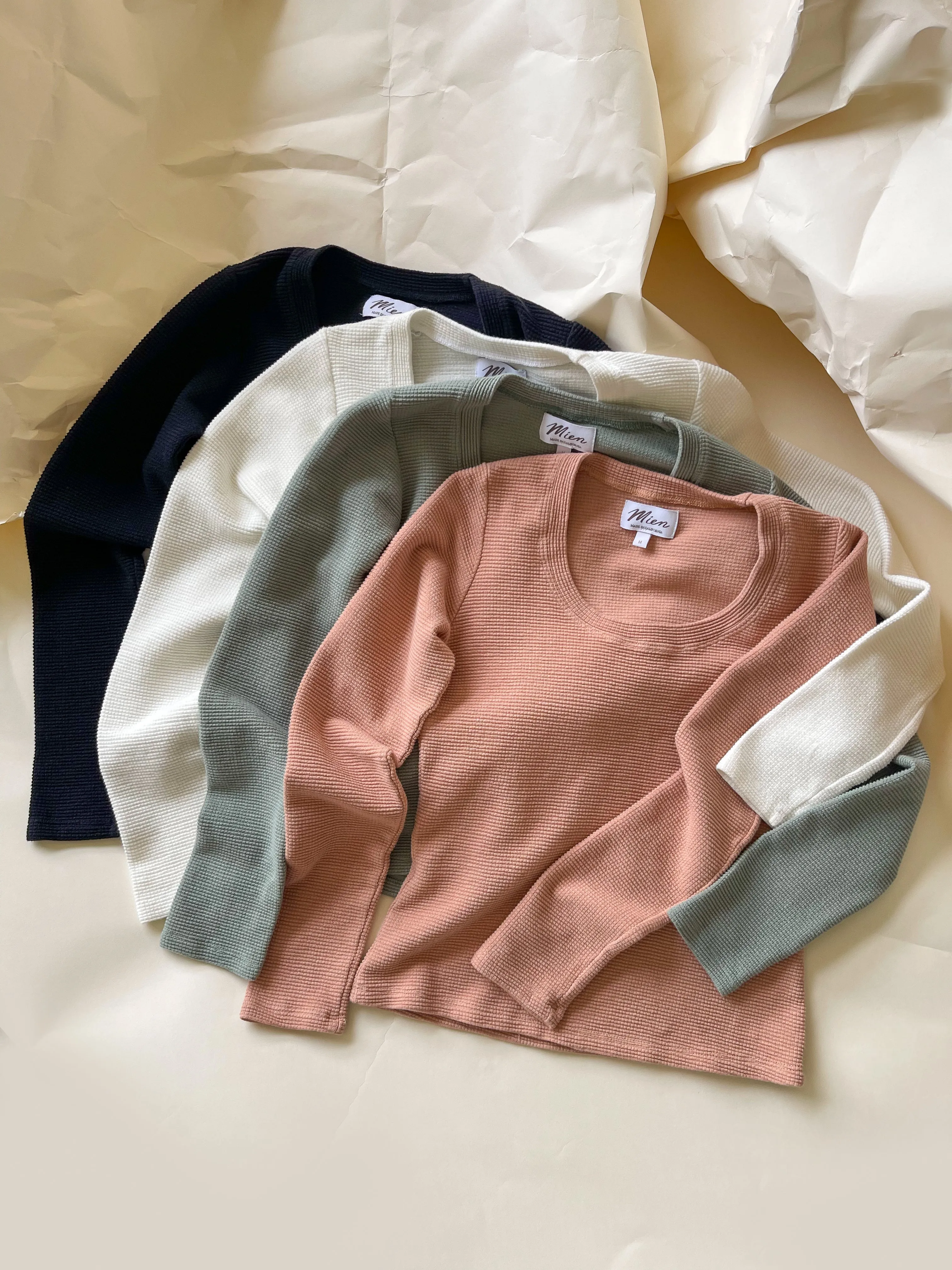 Marshmallow Thermal™️ Long Sleeve Waffle Top - Meadow