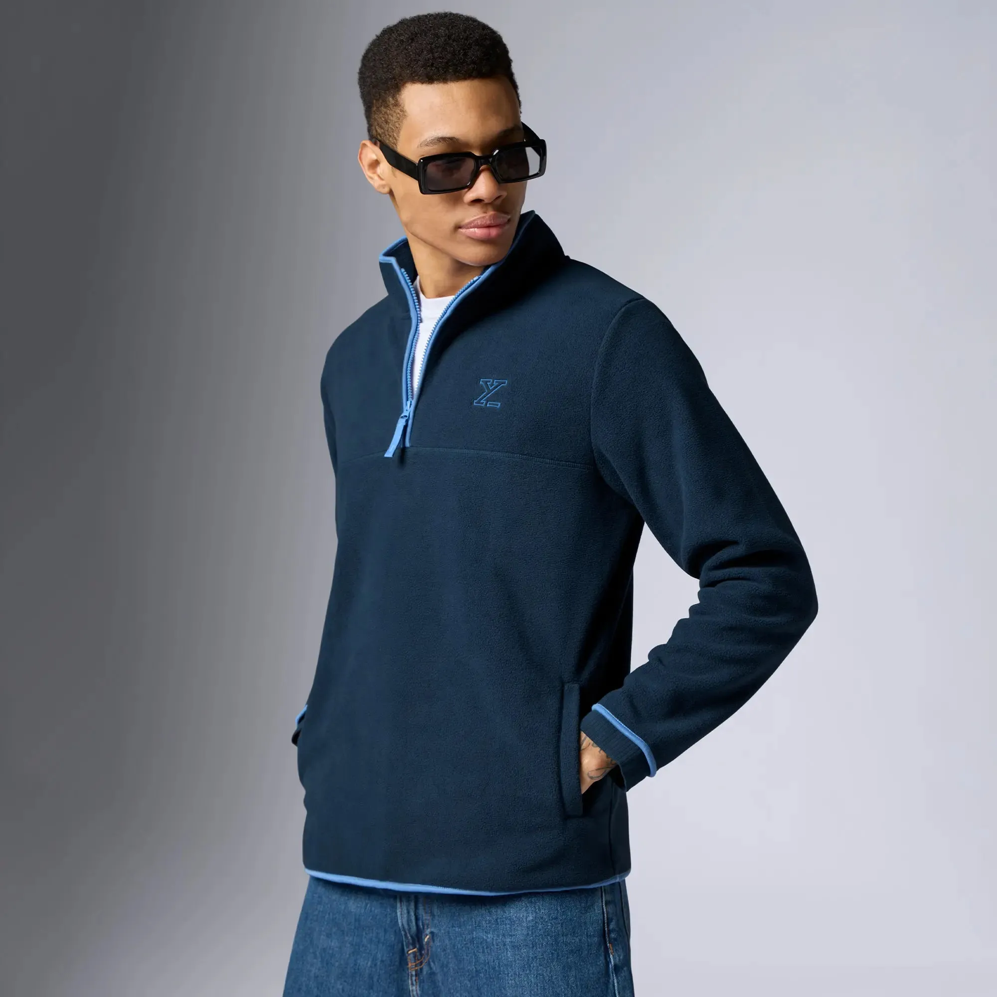 Mens Alterra Polar Fleece Jackets Midnight Blue