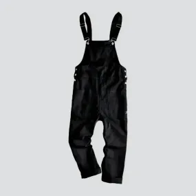 Men's black baggy denim overall