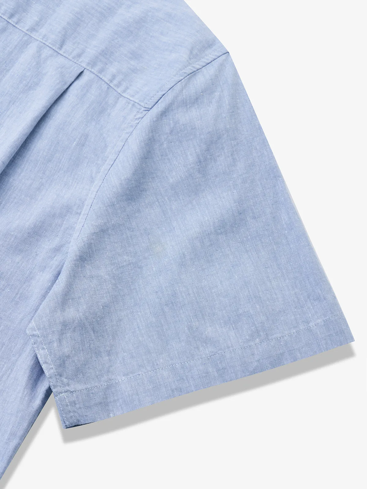 Minimalist Light Blue Cotton Linen Shirt