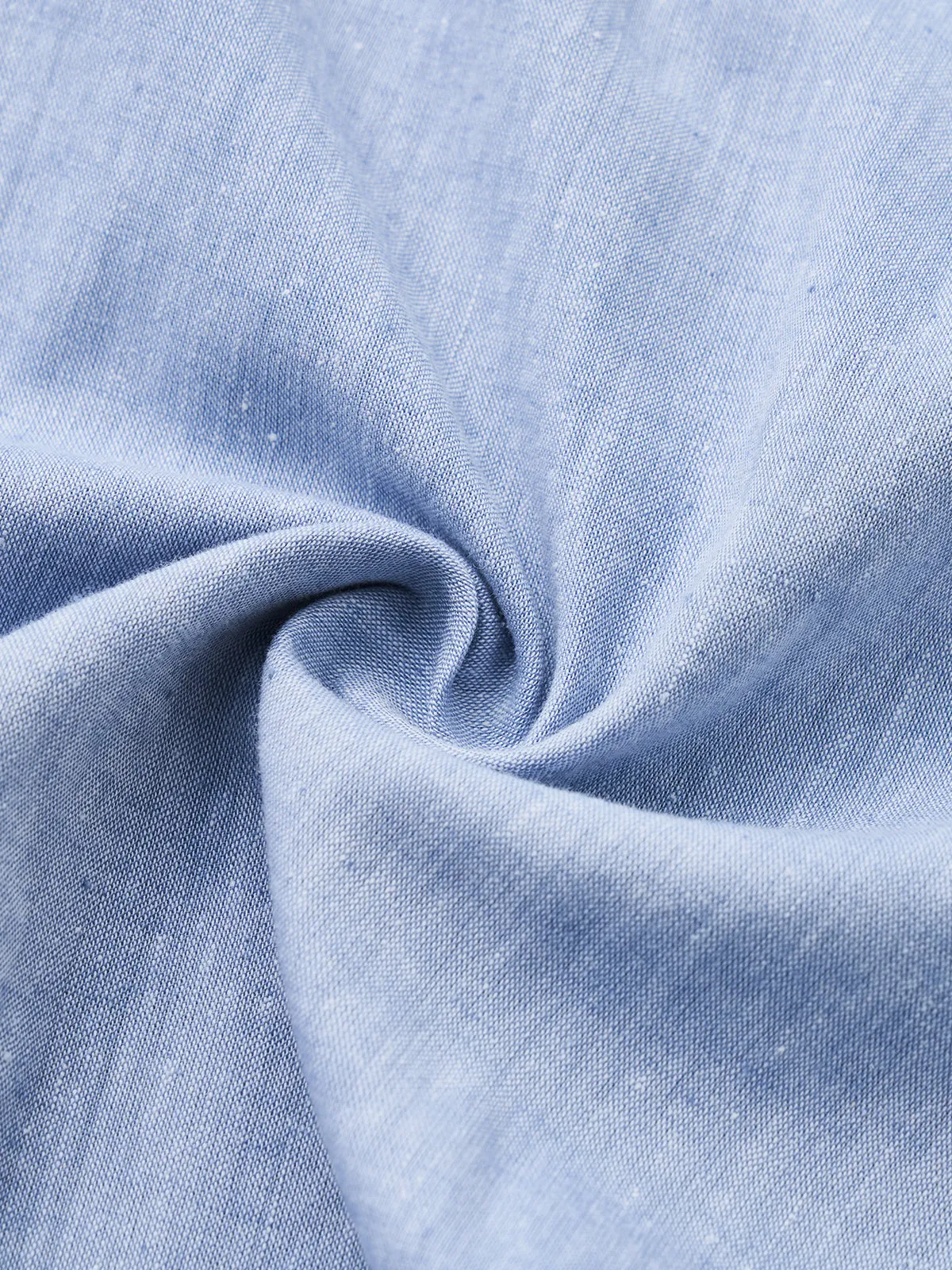 Minimalist Light Blue Cotton Linen Shirt