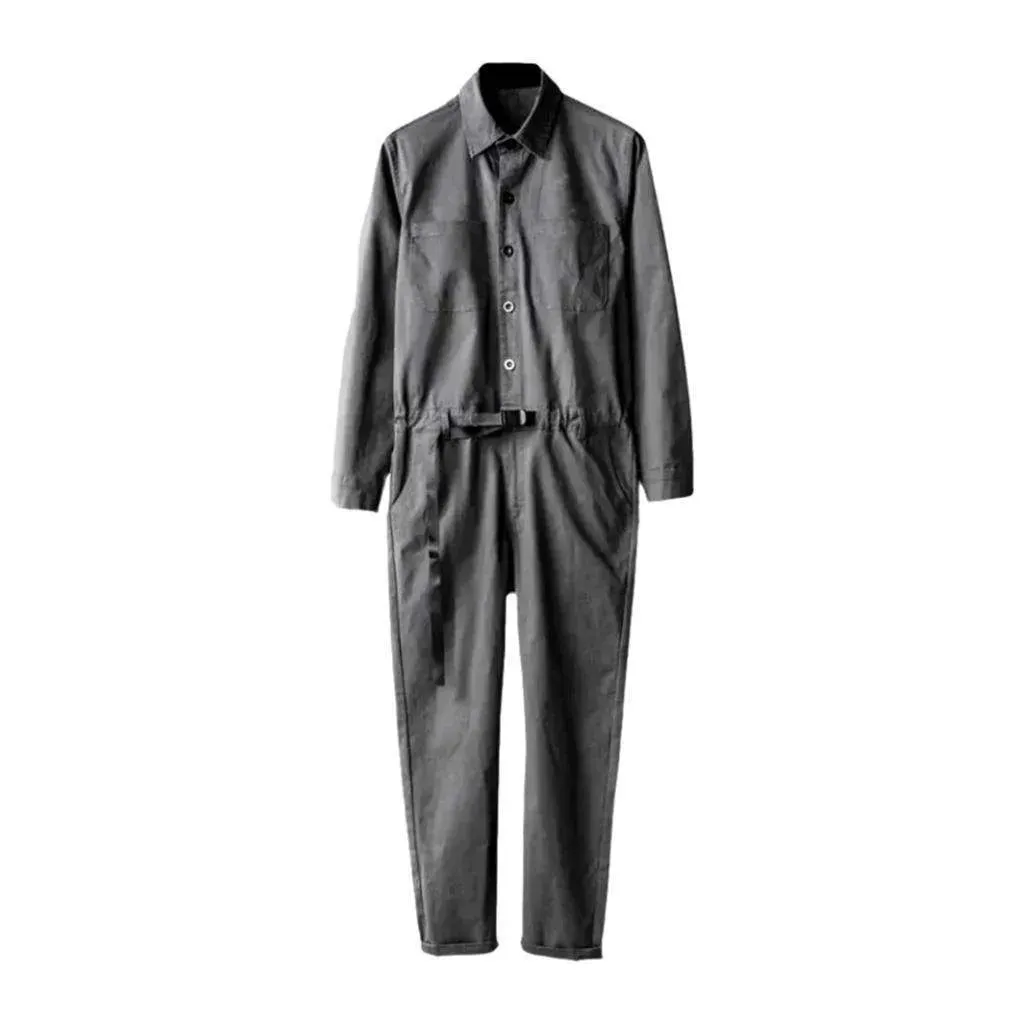 Monochrome men's denim jumpsuit