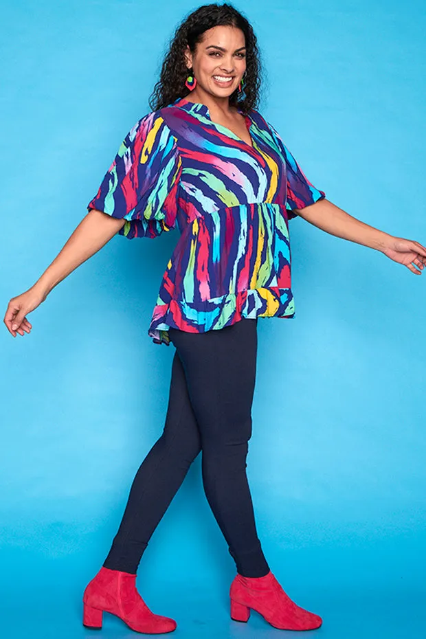 Monte Rainbow Zebra Blouse