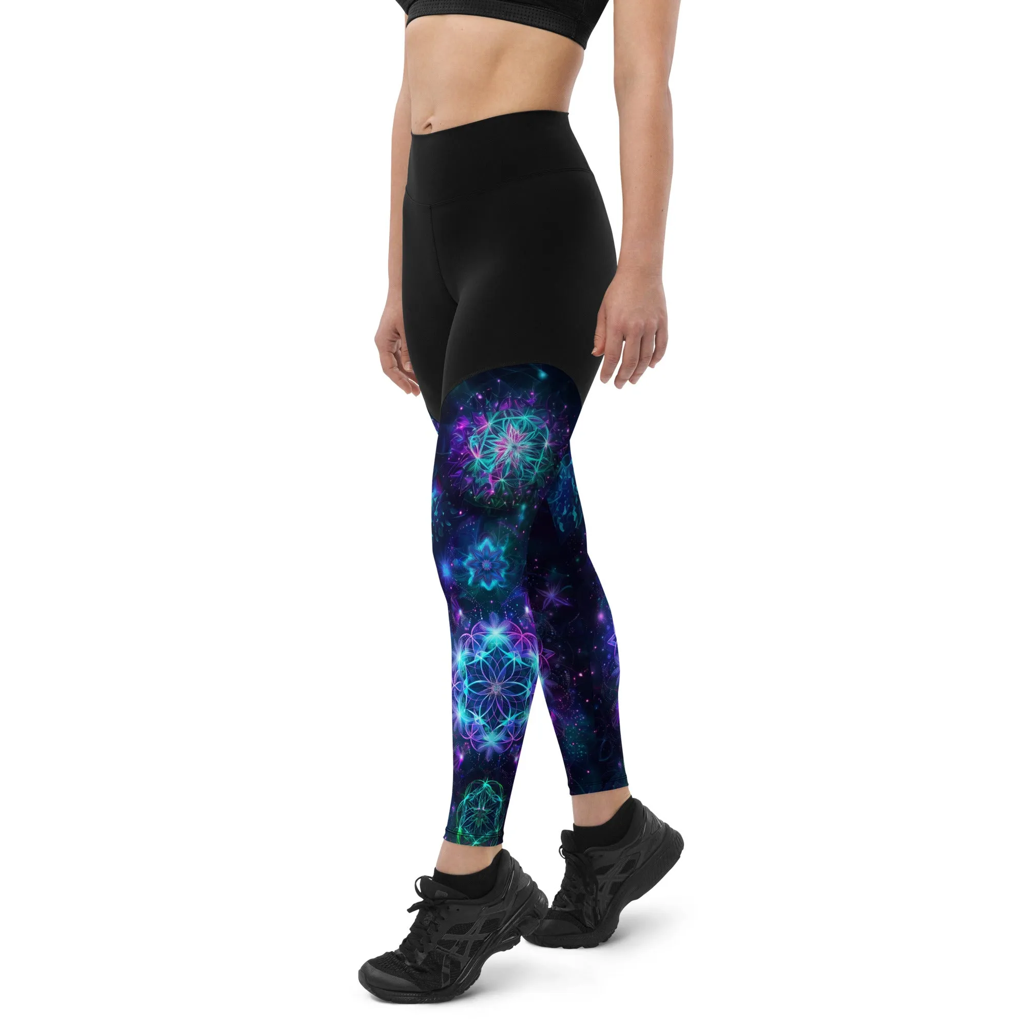 Neon Sacred Geometry Sports Leggings