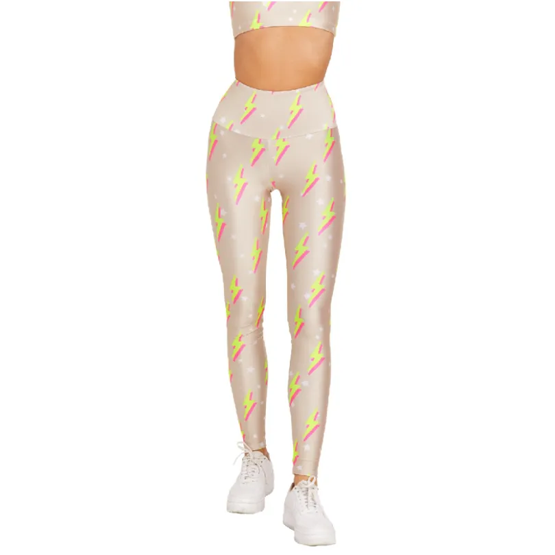 Nude Neon Bolts Leggings