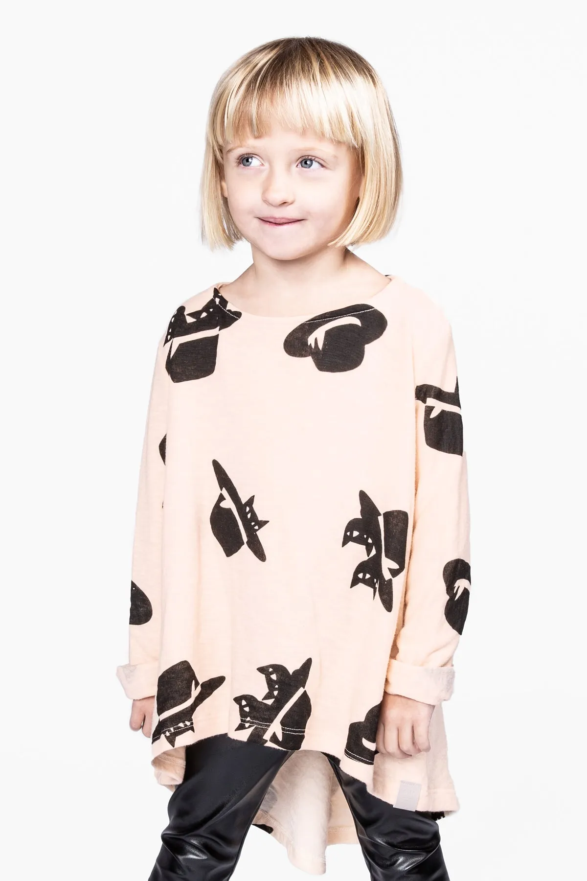 OMAMImini Hi-Low Girls Tunic - Pale Pink