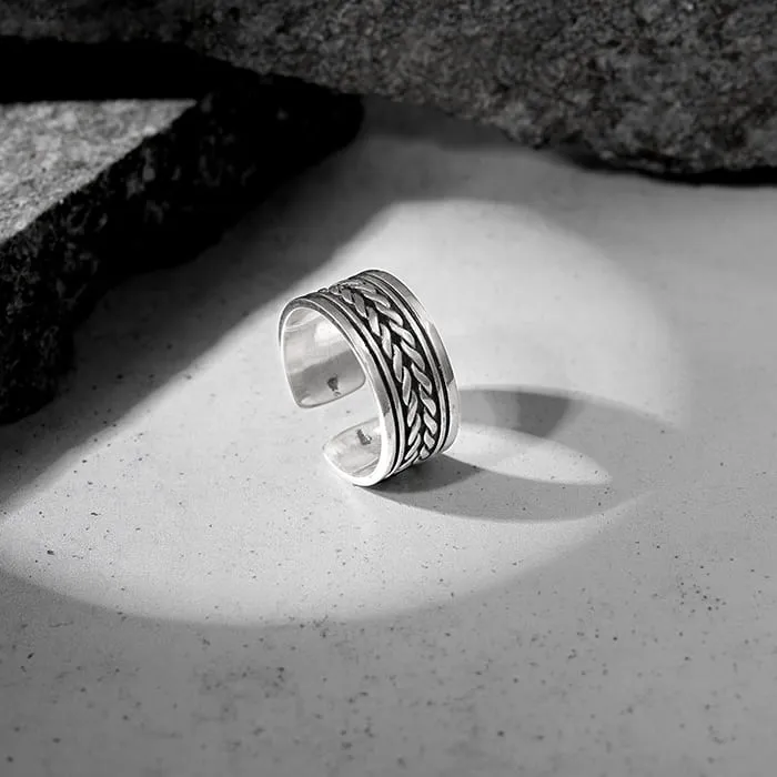 Oxidised Silver Bond Of Trust Ring For Him