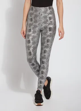 Patterned Matilda Foil Leggings, Sterling Snake