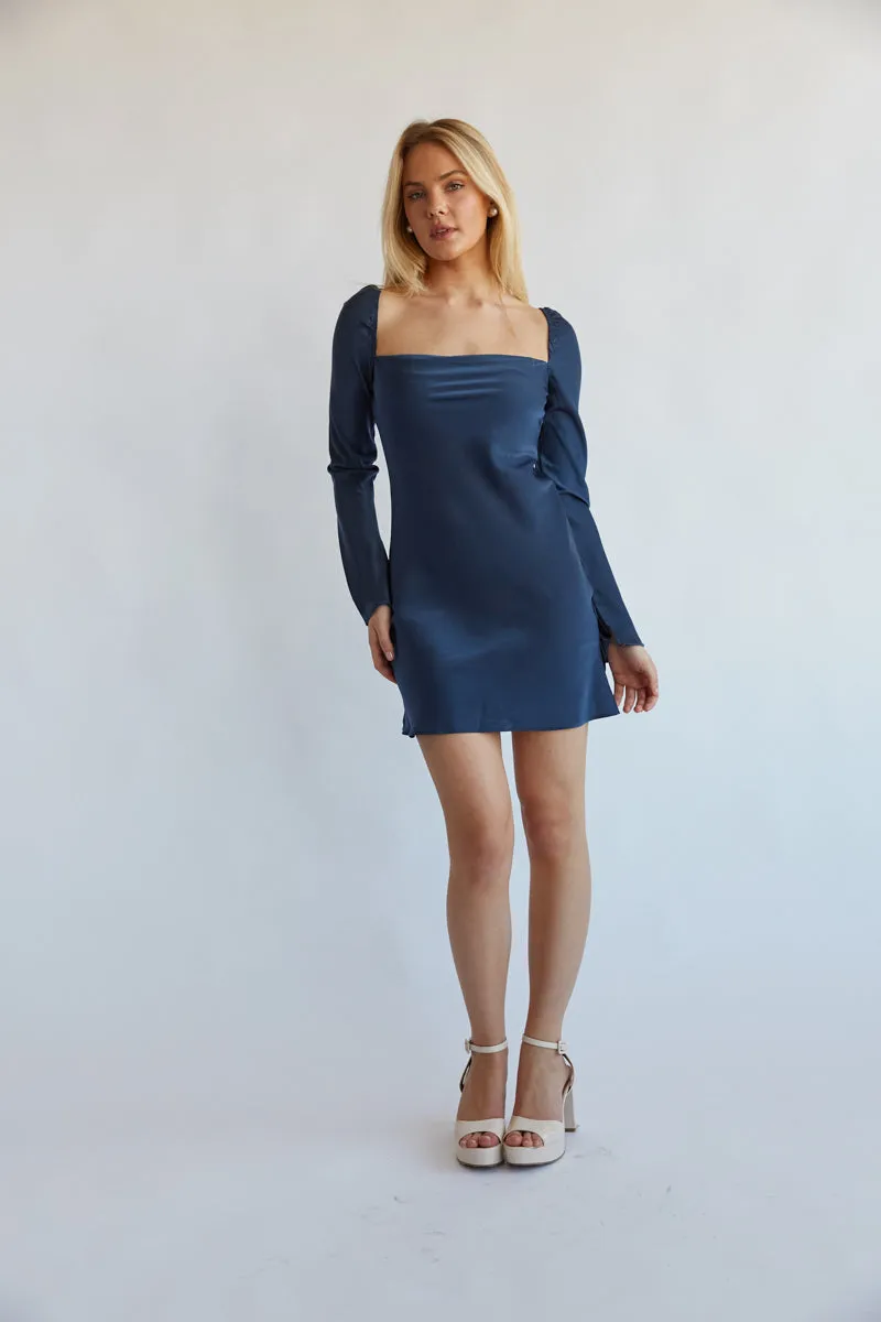 Raven Open Back Long Sleeve Mini Dress