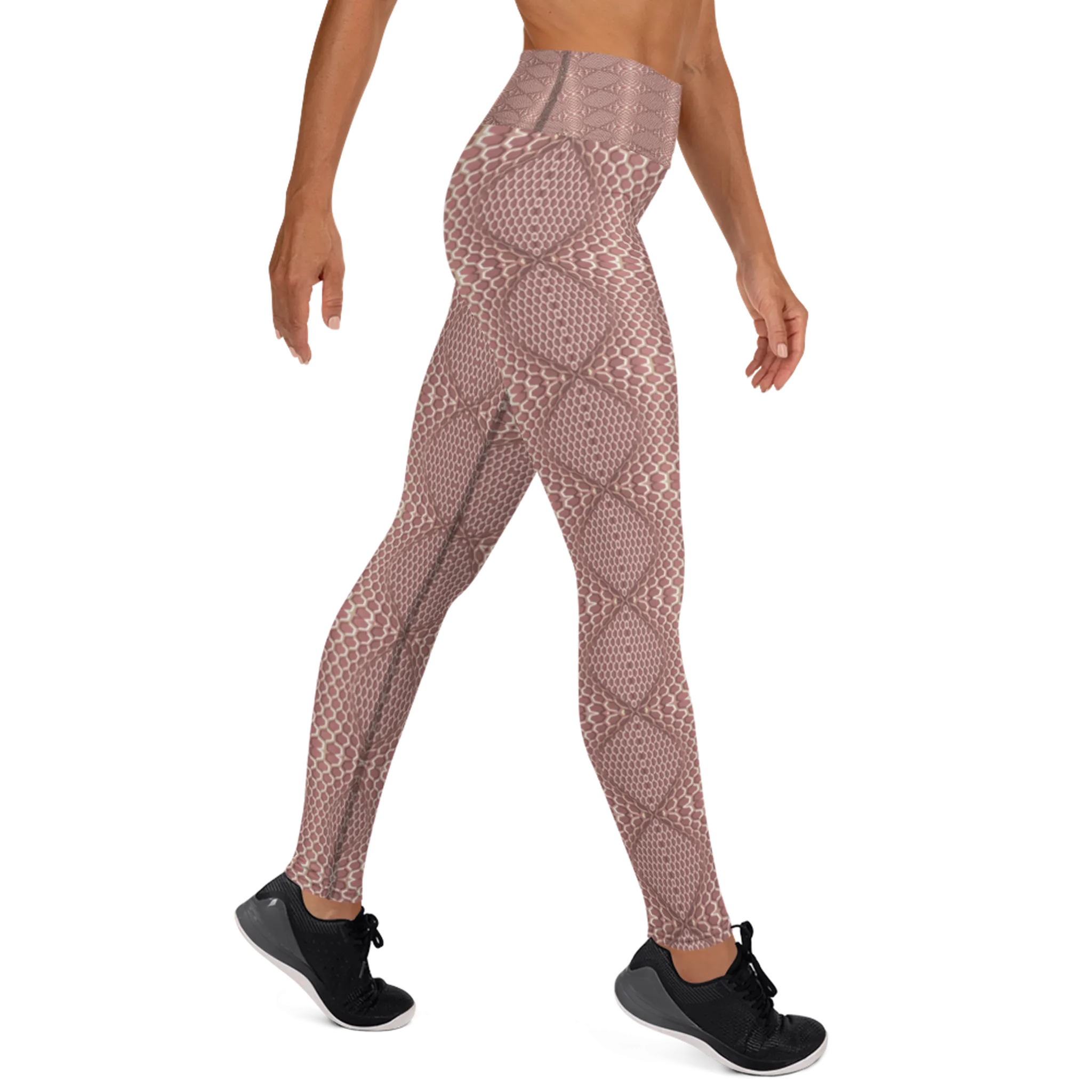 Recursia Illusions Game Yoga Leggings In Pink