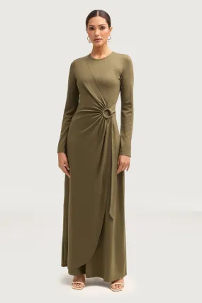 Reema Wrap Maxi Dress - Olive