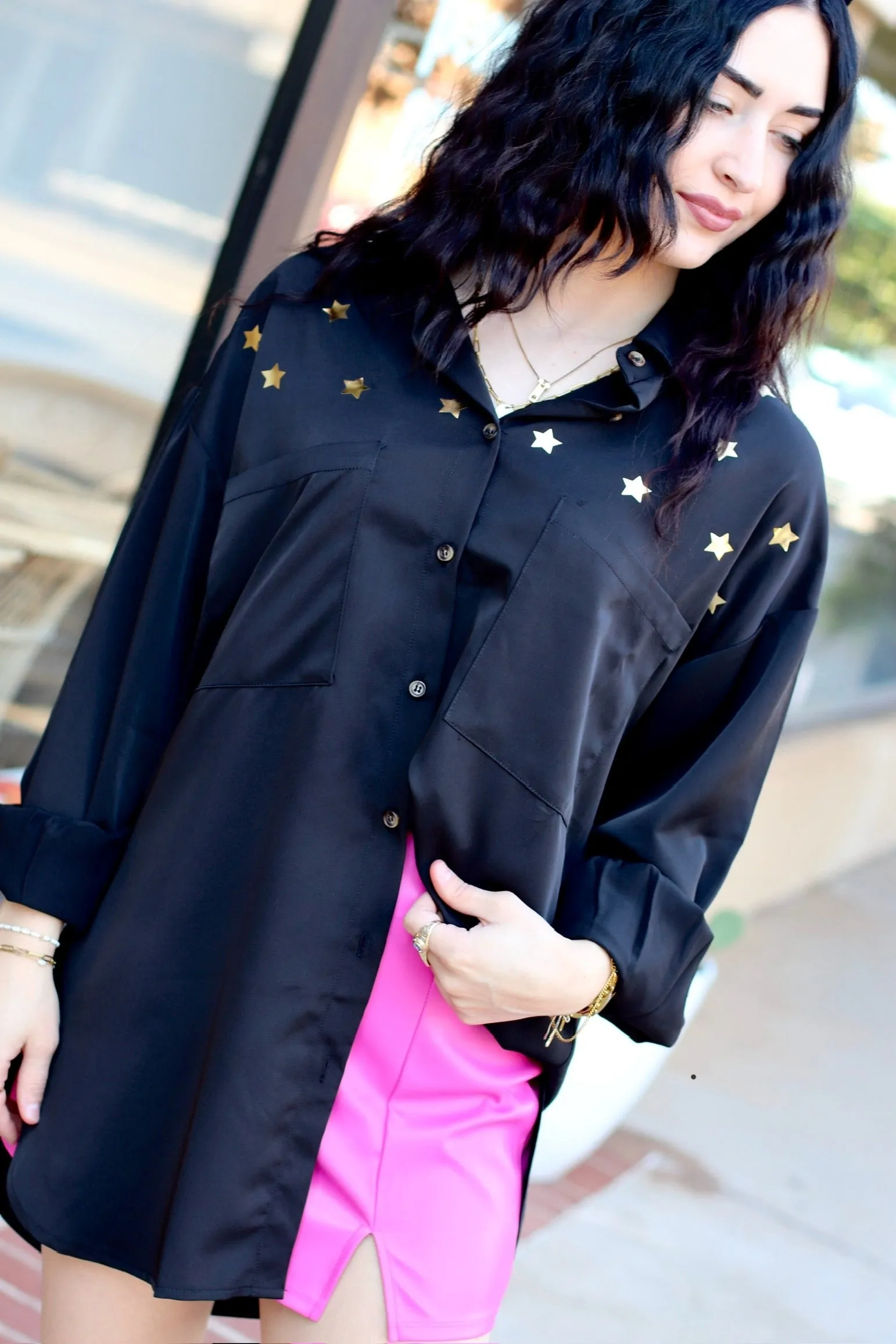 Rock Star Black Button Up