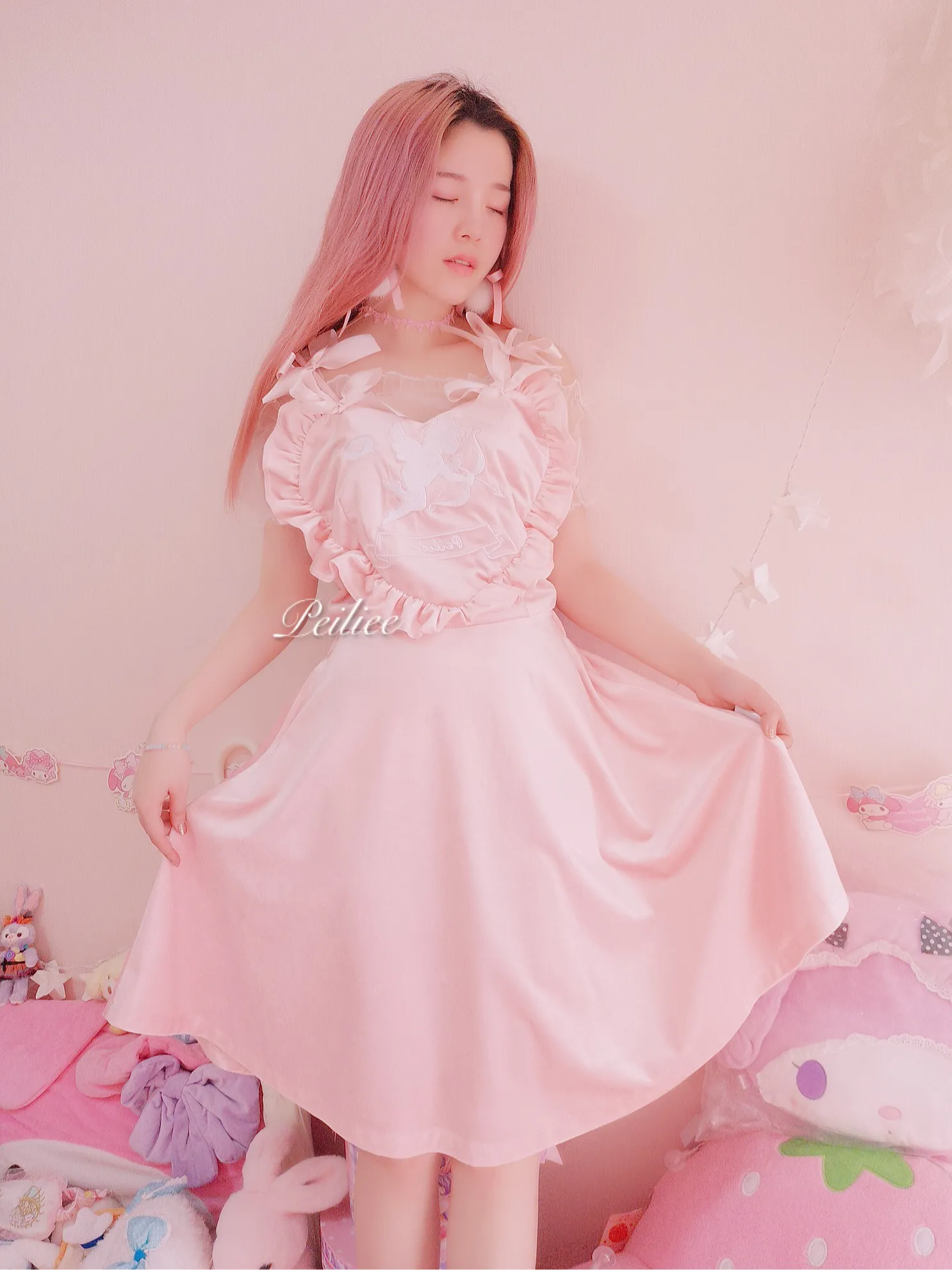 [Sample Sale] Peiliee 2 Years Anniversary The Dreamy Velvet Dress And Cotton Dress Set