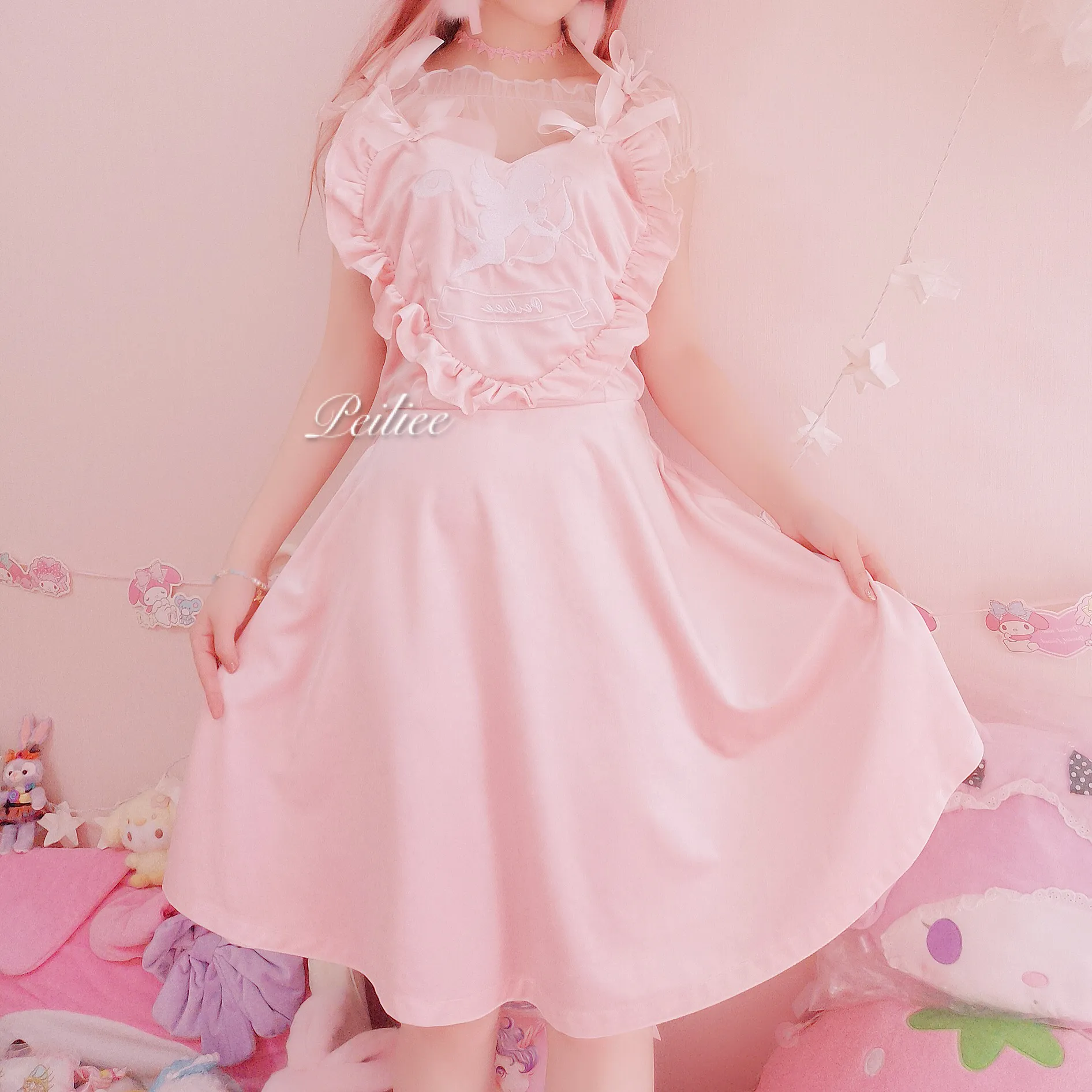 [Sample Sale] Peiliee 2 Years Anniversary The Dreamy Velvet Dress And Cotton Dress Set