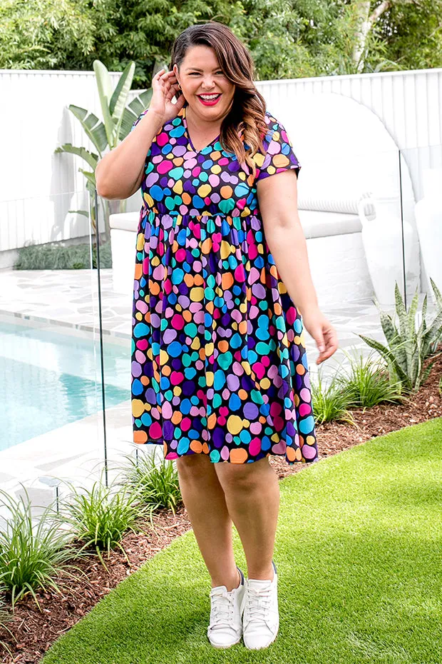 Savannah Rainbow Pebble Spots Dress