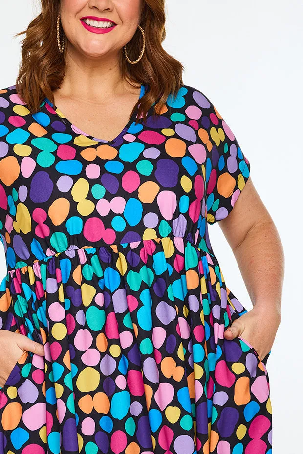 Savannah Rainbow Pebble Spots Dress