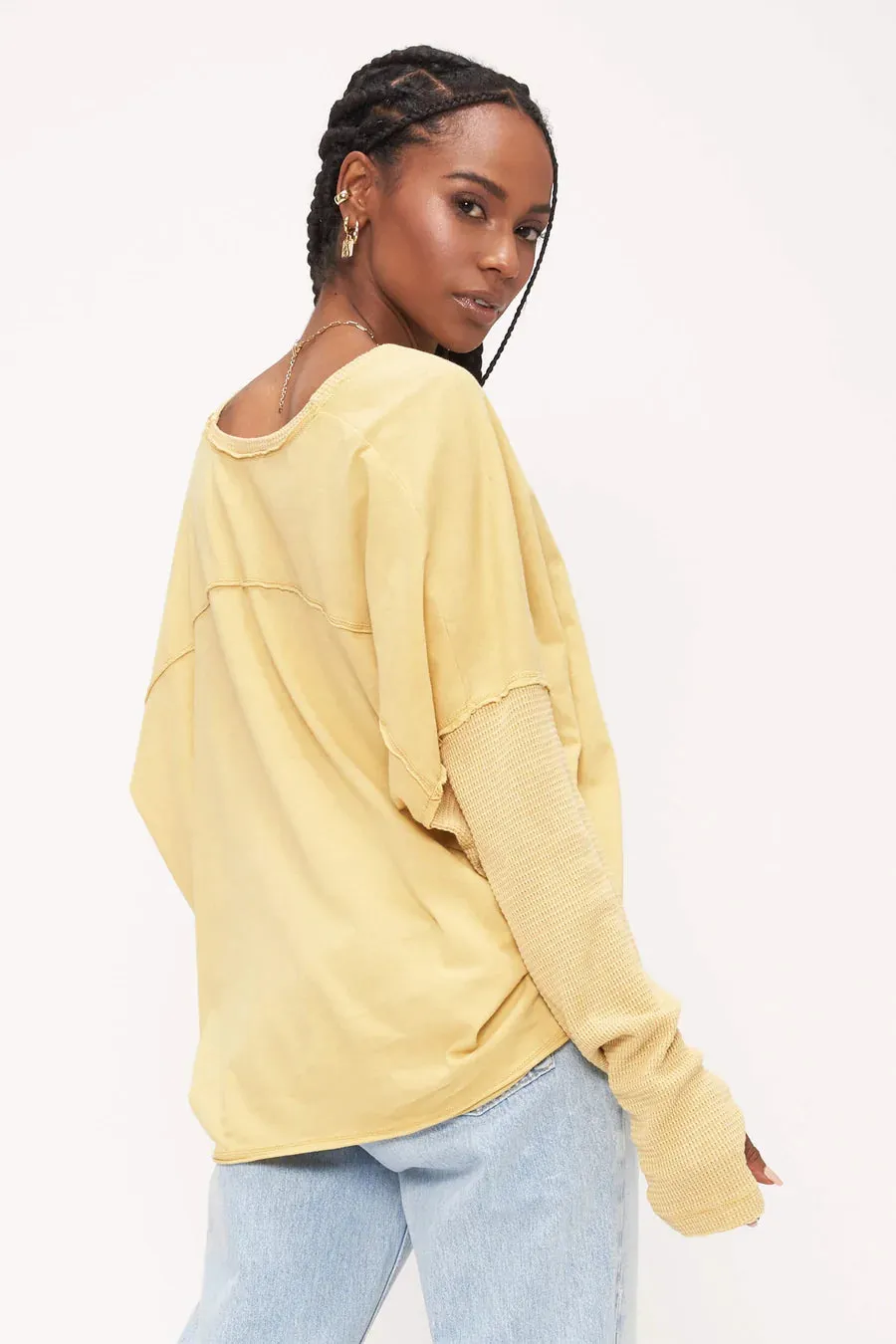 Show Me Love Thumbhole Long Sleeve - DW Sueded Chartreuse