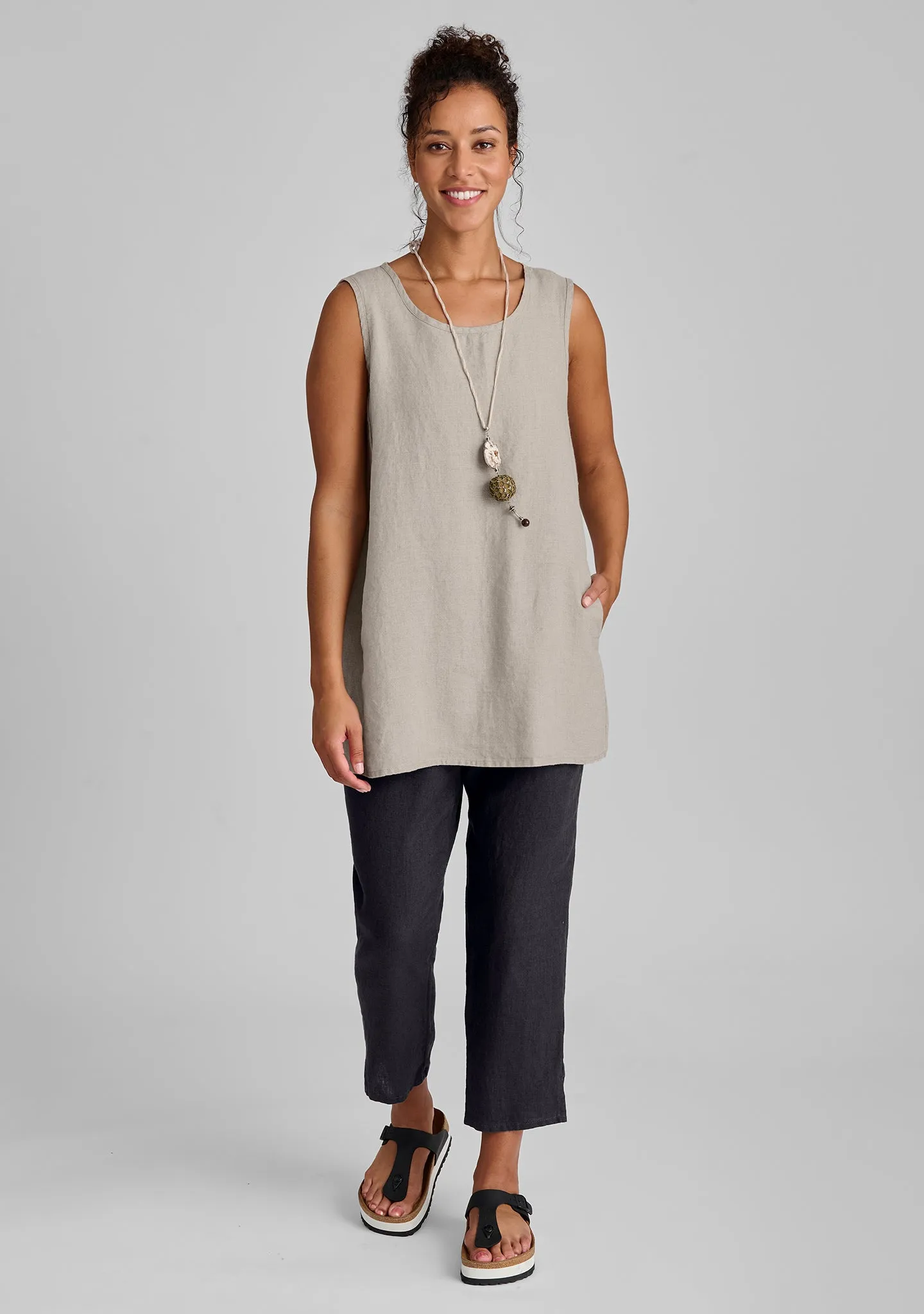 Side Pocket Tunic - Linen Tank Top