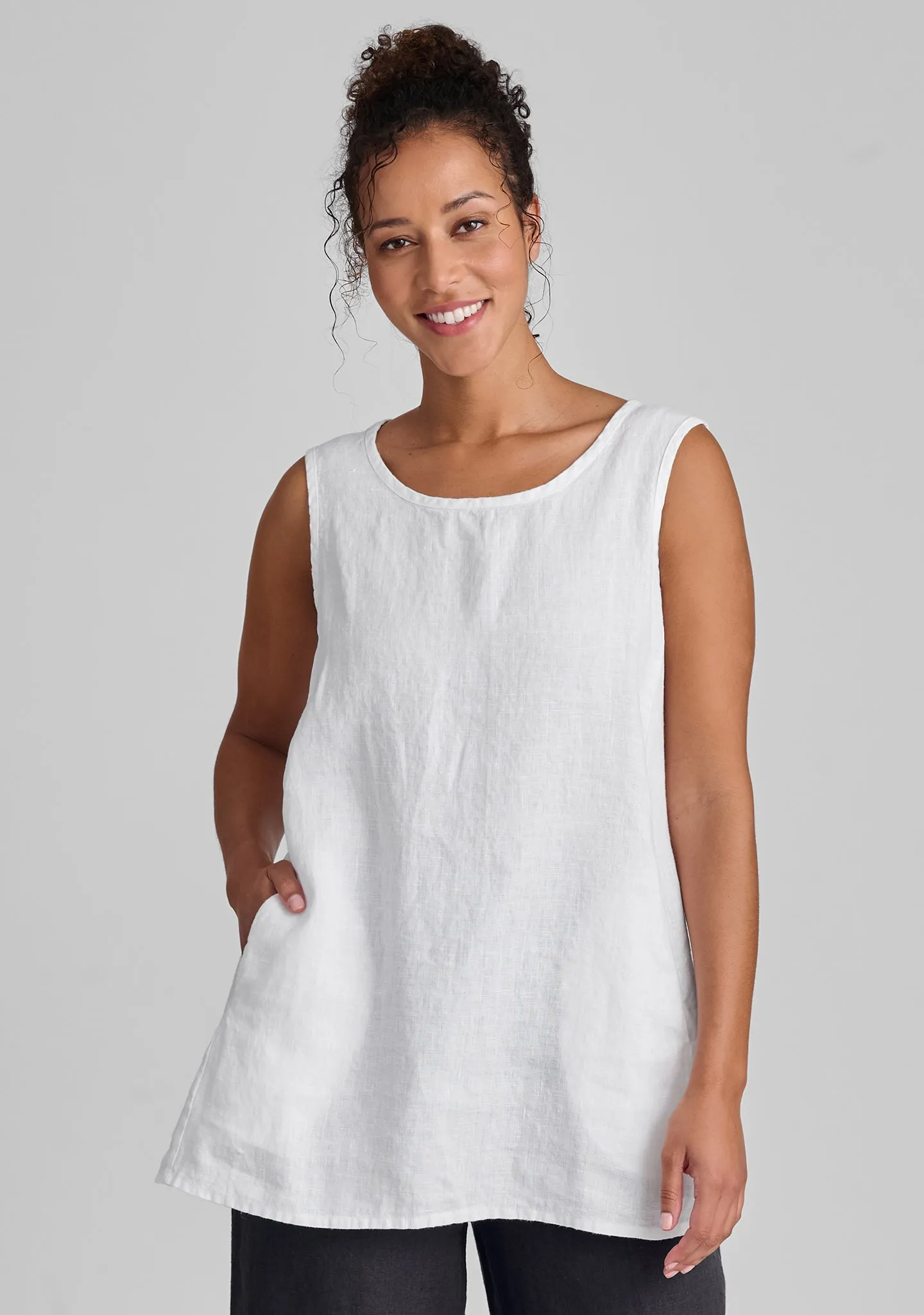 Side Pocket Tunic - Linen Tank Top