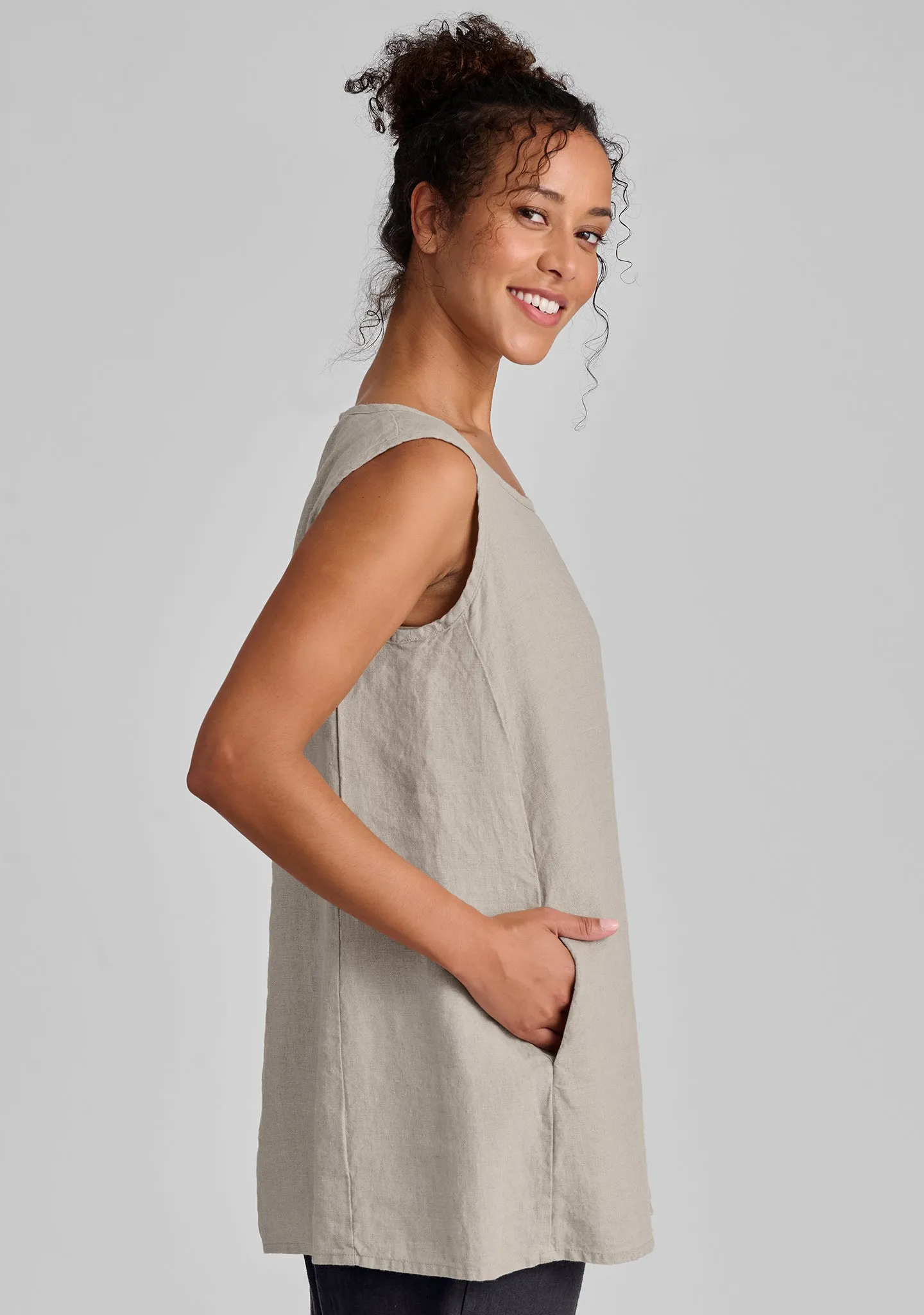 Side Pocket Tunic - Linen Tank Top