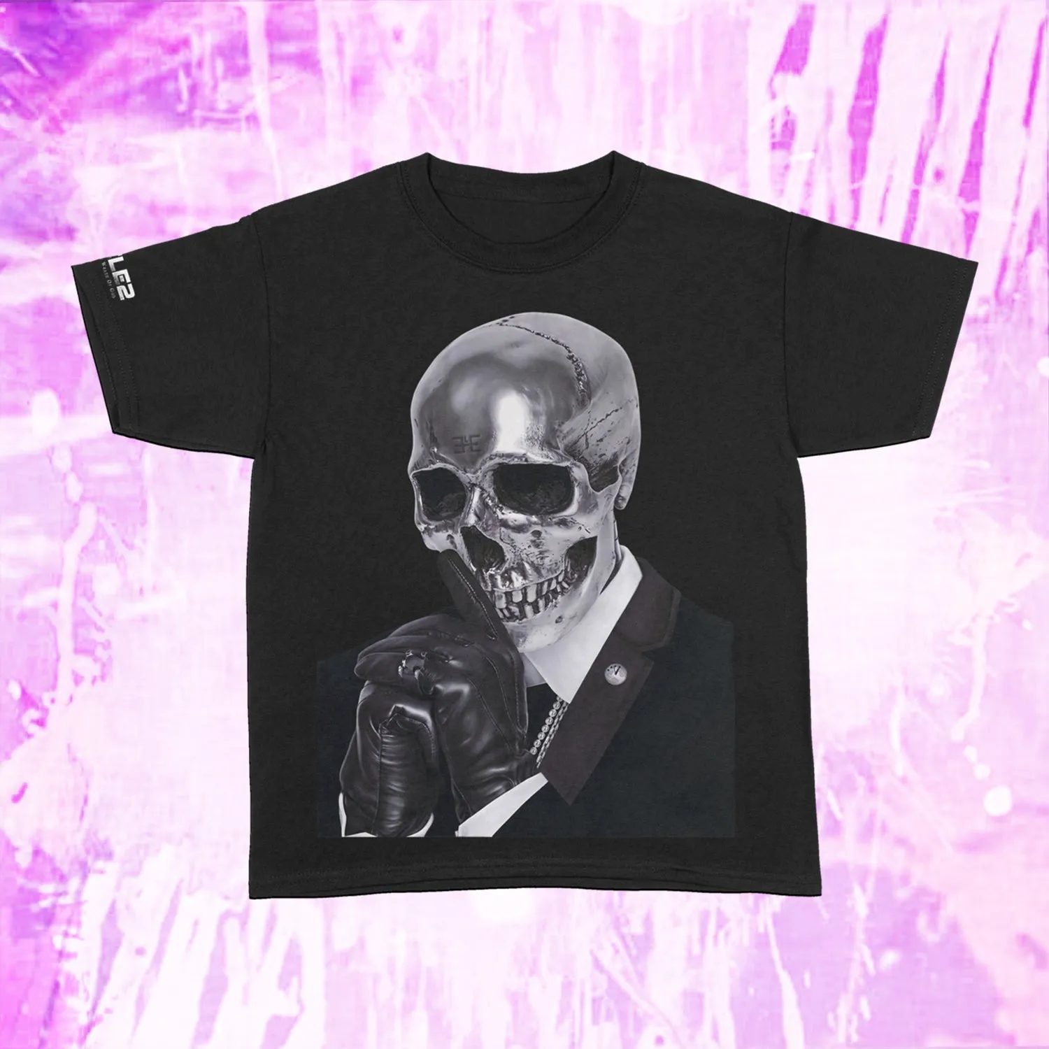 Silver Skull - Black T-Shirt