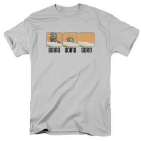 Star Trek Going Going Gorn Mens T Shirt Silver