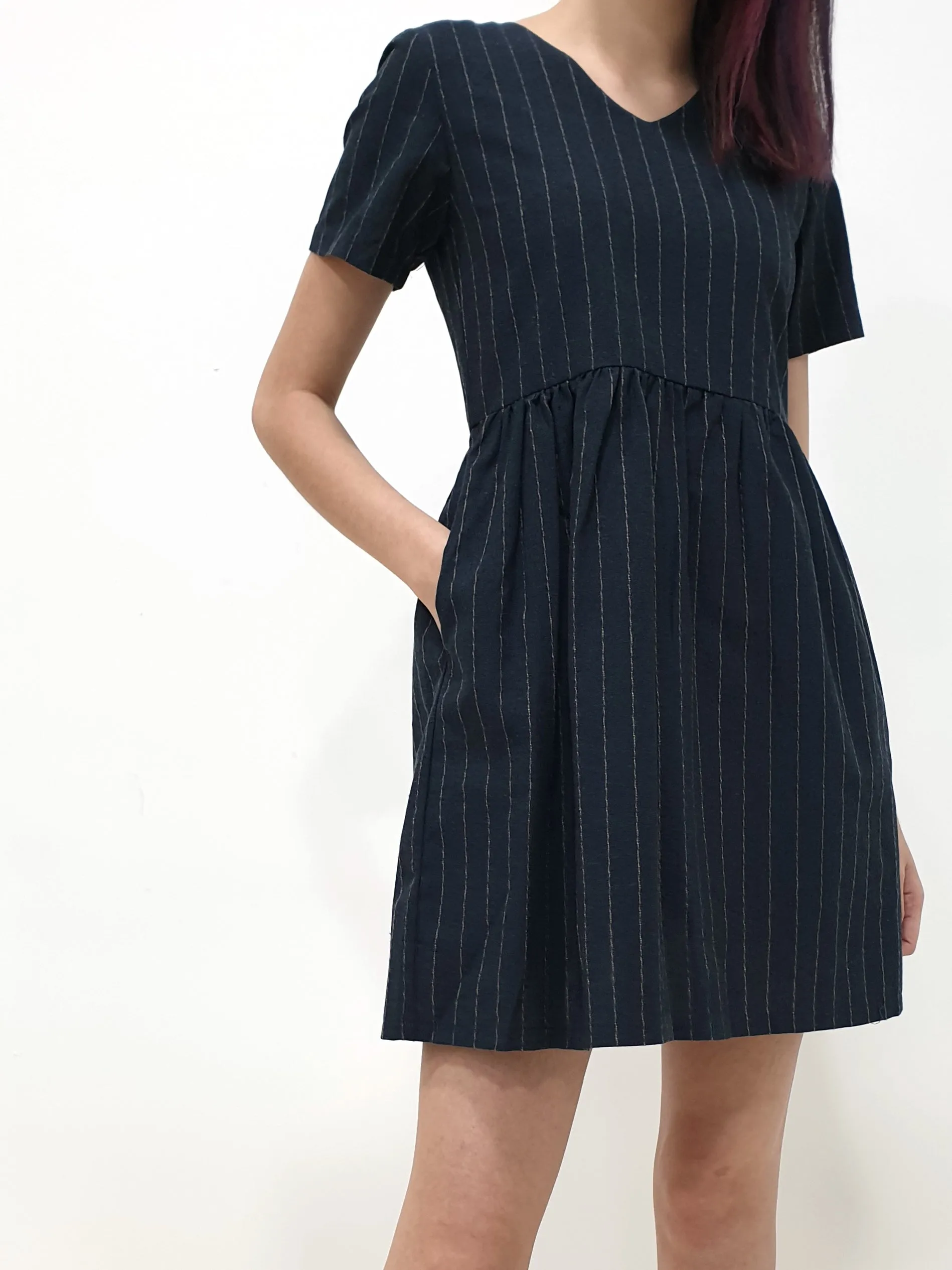 Stripes Babydoll Dress - Blue