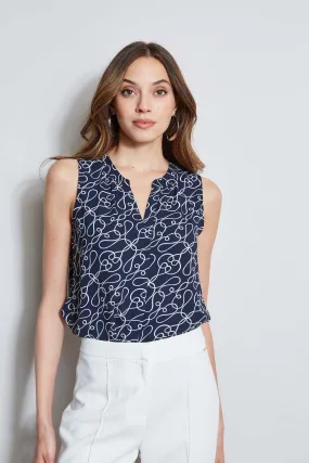 T-Tahari Knotted Dream Sleeveless Shirt