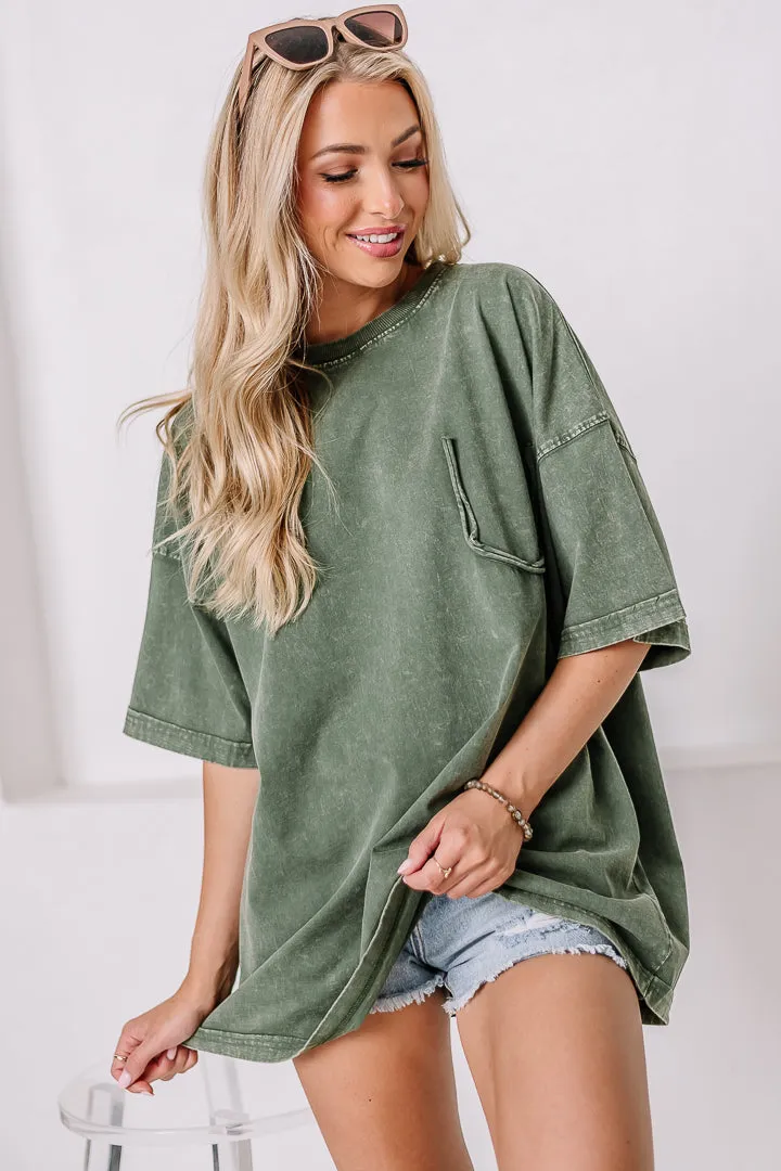 Take Me Home Loose Fit Top | Juniper Green