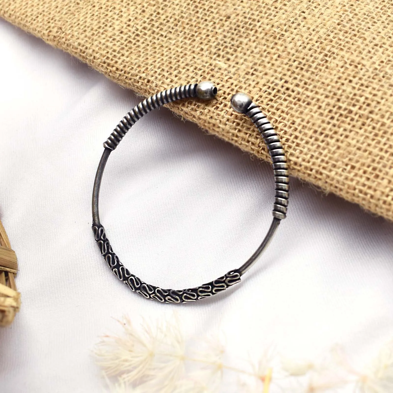 Teejh Dyuthi Silver Oxidised Bracelet