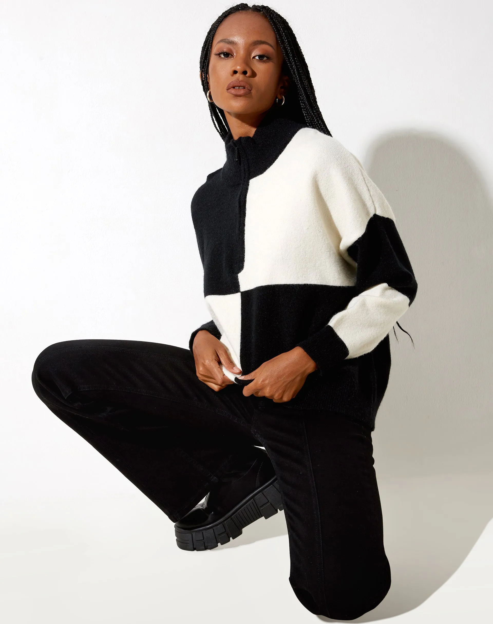 Tusca Sweatshirt in Black and Cream