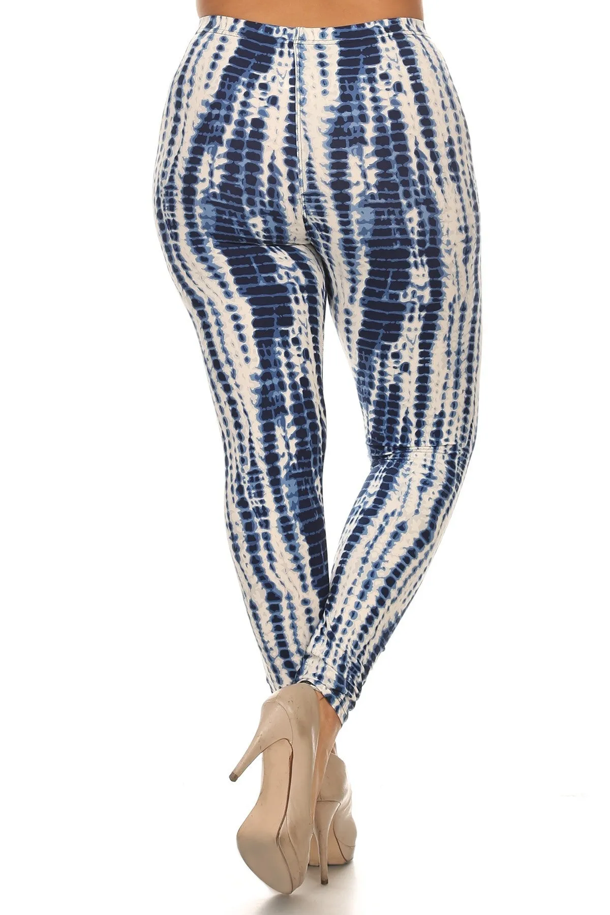 Voluptuous ( ) Plus Size Tie Dye Print, Full Length Leggings In A Slim Fitting Style With A Banded High Waist