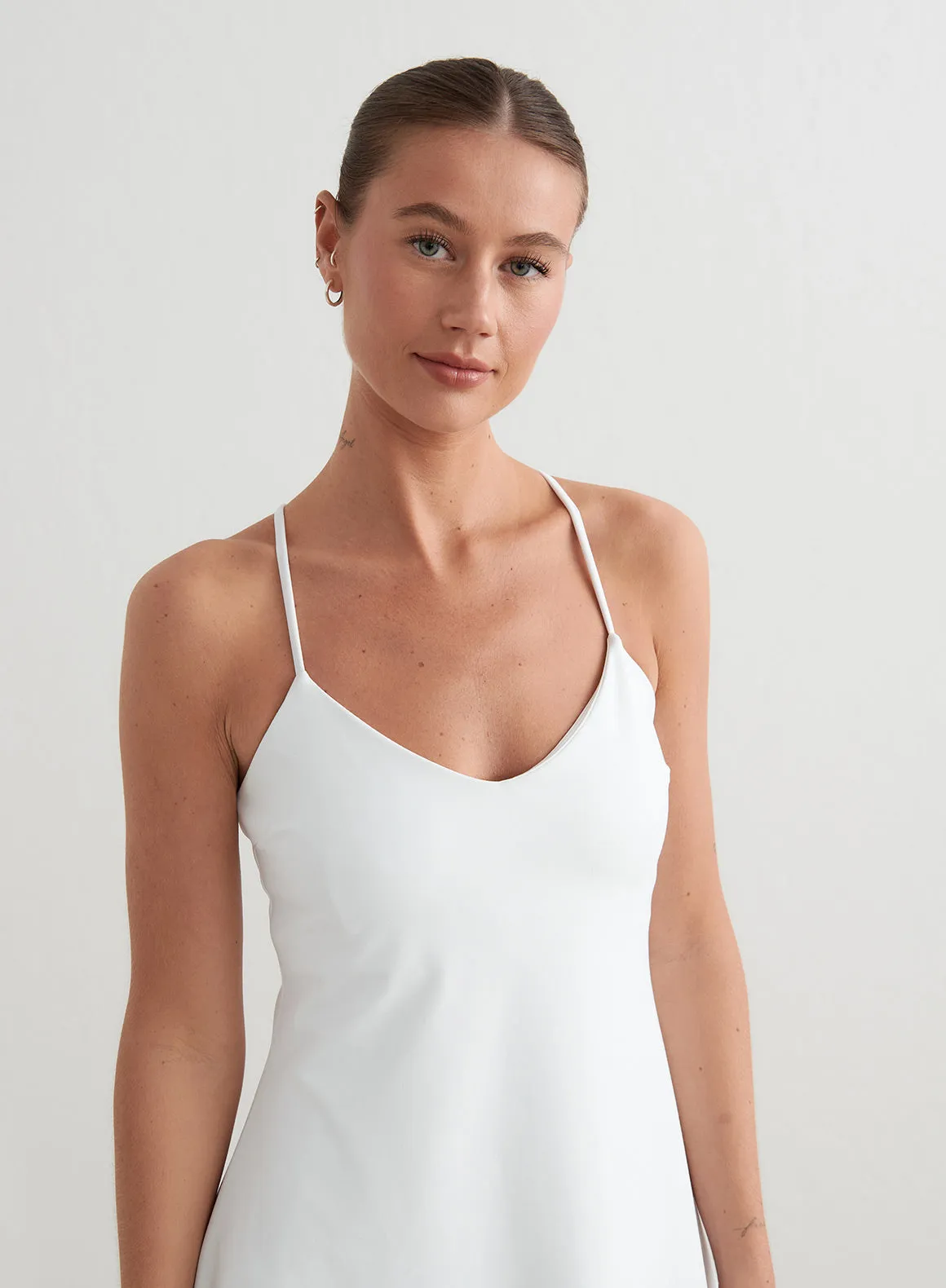 White Sense Strap Dress