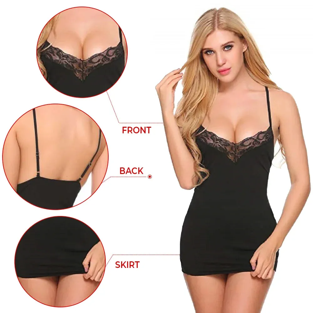 Women Lace Sexy Babydoll Mesh Chemise Lingerie