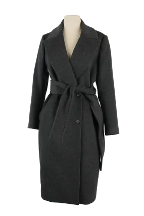 Wool/Angora Belted Wrap Coat