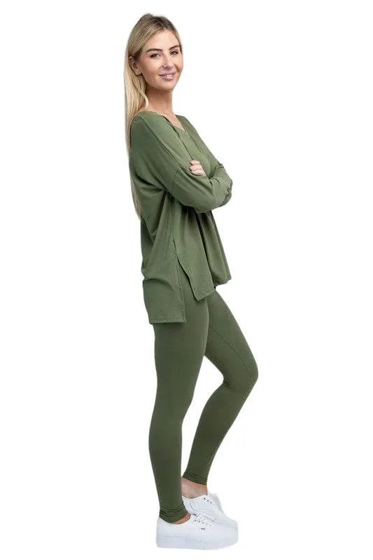 Zenana Long Sleeve Loungewear Set