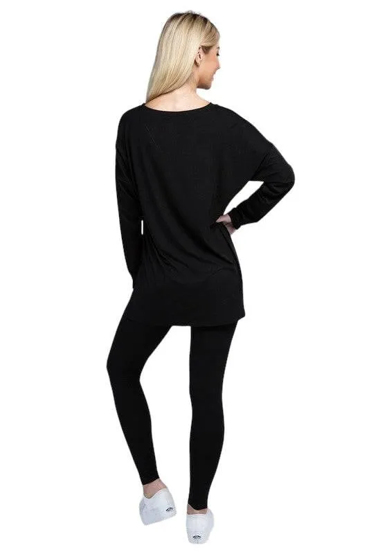 Zenana Long Sleeve Loungewear Set