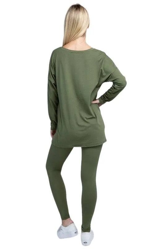 Zenana Long Sleeve Loungewear Set