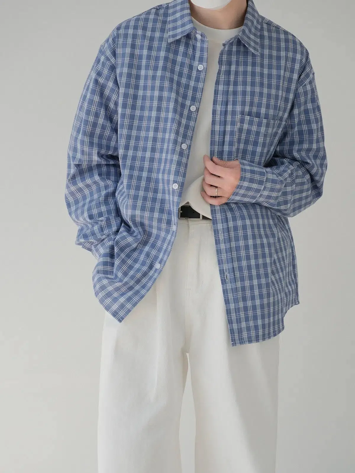 Zhou Minimalist Casual Plaid Shirt